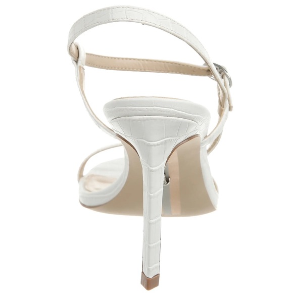 SAM EDELMAN Heels Doran Strappy Sandal White Croc Embossed NIB - Picture 4 of 5